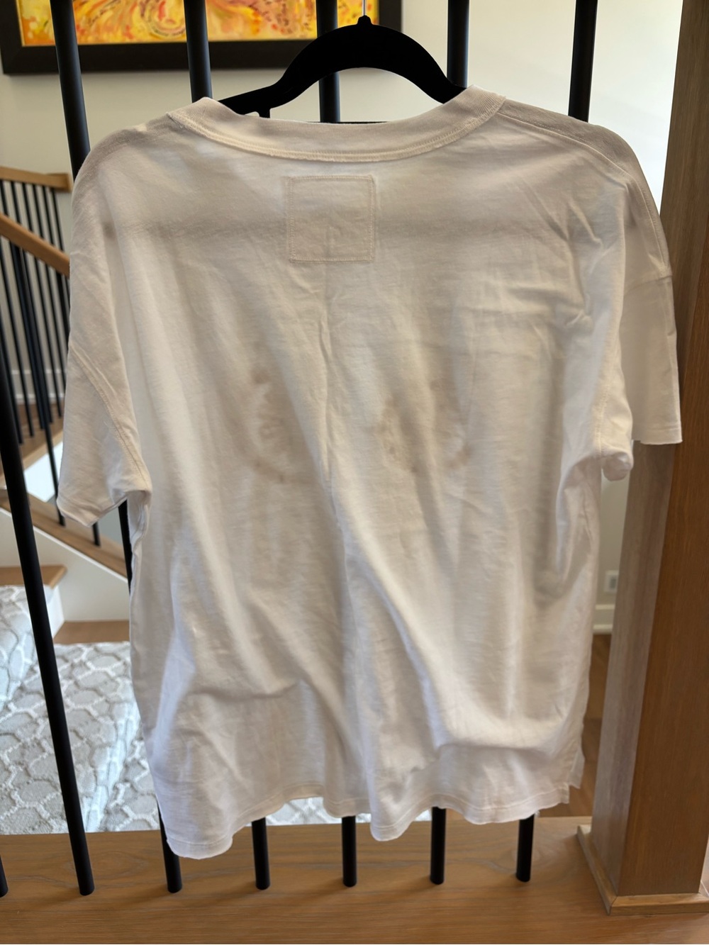 Aerie NWT Oversized Crew White Seashell Sequin Boyfriend T-Shirt - Picture 4 of 8